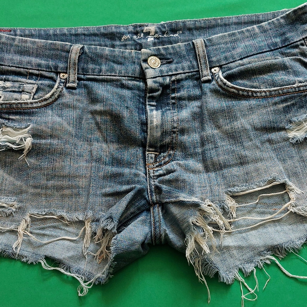 Distressed Denim Shorts 7 For All Mankind
